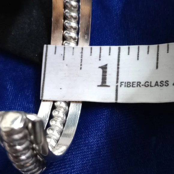 Sterling Silver Twisted Coil Cuff Bracelet Stamped Sterling - Picture 9 of 14